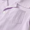 AMIMOJY Toddler Boys Summer Clothes Cotton Linen Solid Outfit Botton Tops Elastic Shorts Casual Shorts Set Baby Suit 2Pcs, 4T, Purple view 2