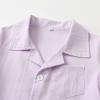 AMIMOJY Toddler Boys Summer Clothes Cotton Linen Solid Outfit Botton Tops Elastic Shorts Casual Shorts Set Baby Suit 2Pcs, 4T, Purple view 3