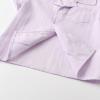 AMIMOJY Toddler Boys Summer Clothes Cotton Linen Solid Outfit Botton Tops Elastic Shorts Casual Shorts Set Baby Suit 2Pcs, 4T, Purple view 4