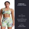 Aoxjox Trinity Workout Biker Shorts for Women Tummy Control High Waisted Exercise Athletic Gym Running Yoga Short 6" (Green Flower Print, Medium) view 2