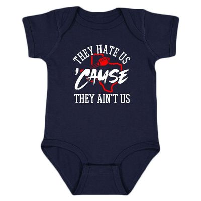 Xtreme Apparrel Houston - They Hate Us 'Cause They Ain't Us Kid's Bodysuit for Football Fans (Navy, 18M)