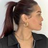 18K Gold Plated Twisted Rope Round Hoop Earrings in White Gold and Yellow Gold view 3