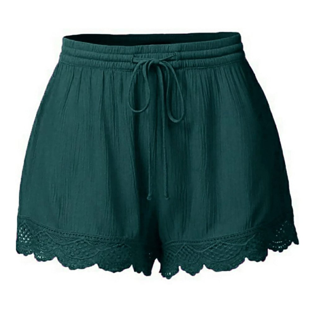 ABOUTYES Summer Shorts for Women 2024 Trendy Causal Loose Pleated High Waisted Shorts Beach Lace Lounge Short Pants Plus Size