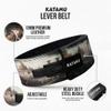 Katamu Premium Leather Lever Weightlifting Belt  Secure Steel Lever, Powerlifting Support for Deadlifts, Squats & Heavy Lifts - Lift More (Fall of Rome, Small) view 4