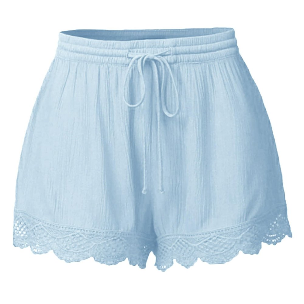 ABOUTYES Summer Shorts for Women 2024 Trendy Causal Loose Pleated High Waisted Shorts Beach Lace Lounge Short Pants Plus Size