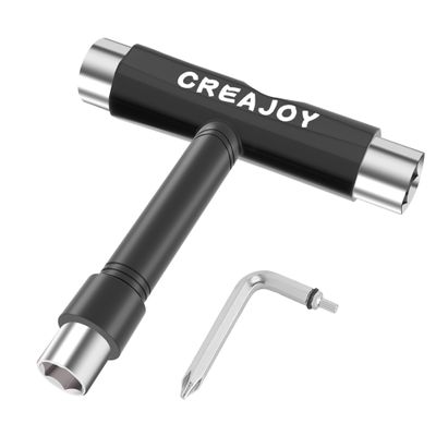 CREAJOY Roller Skate Tools Multi-Functional Portable Skateboard T Tool All in one (Black)