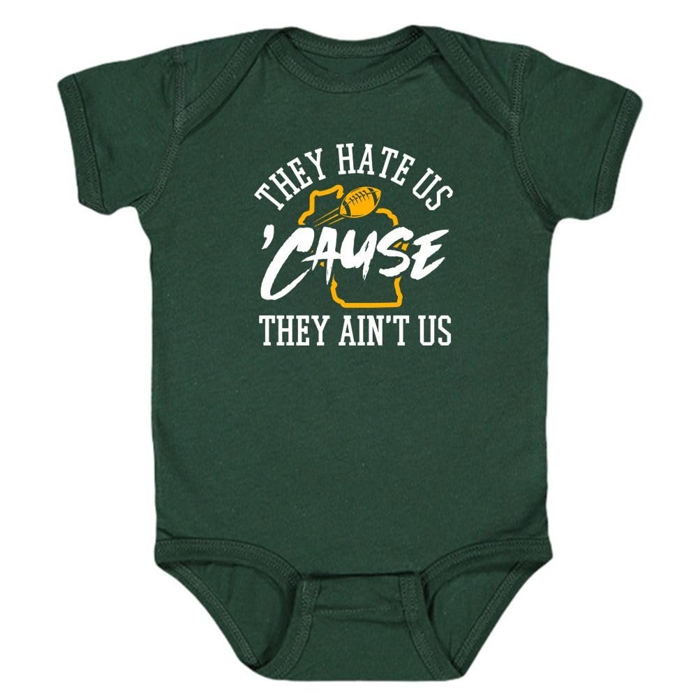 Green Bay - They Hate Us 'Cause They Ain't Us Baby Bodysuit for Football Fans (Green Bay, 12M)