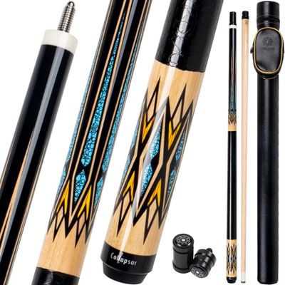 Collapsar CA Pool Stick with 1X1 Hard Case,58" Maple Professional Billiard Cue Stick,19-21 oz Pool Cue Set