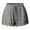 ABOUTYES Summer Shorts for Women 2024 Trendy Causal Loose Pleated High Waisted Shorts Beach Lace Lounge Short Pants Plus Size view 1