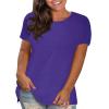 Generic blusas casuales de mujer bonitas Plus Size Women Summer Tops 2024 Trendy O-Neck Short Sleeve T-Shirts Blouses Loose Comfy Clothing Tunics Tee Shirts plus size tunics Purple, Small view 2