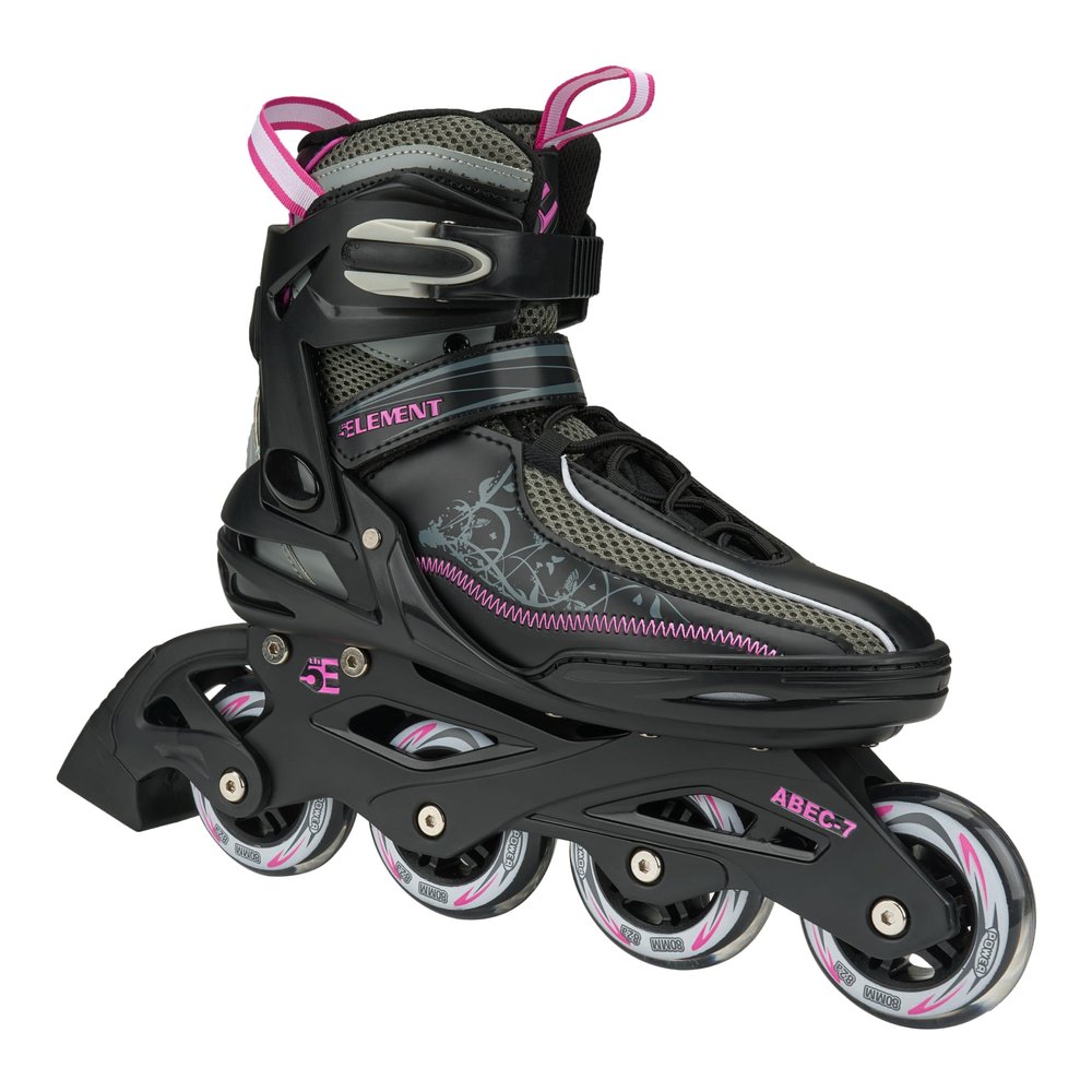 5th Element Lynx Inline Skates Women Adjustable Strap, 80mm Wheels Soft Boot Fit for Comfort | Roller Derby Long Distance Skating for Recreational Fitness & Street Hockey (10.0-Purple/Black)