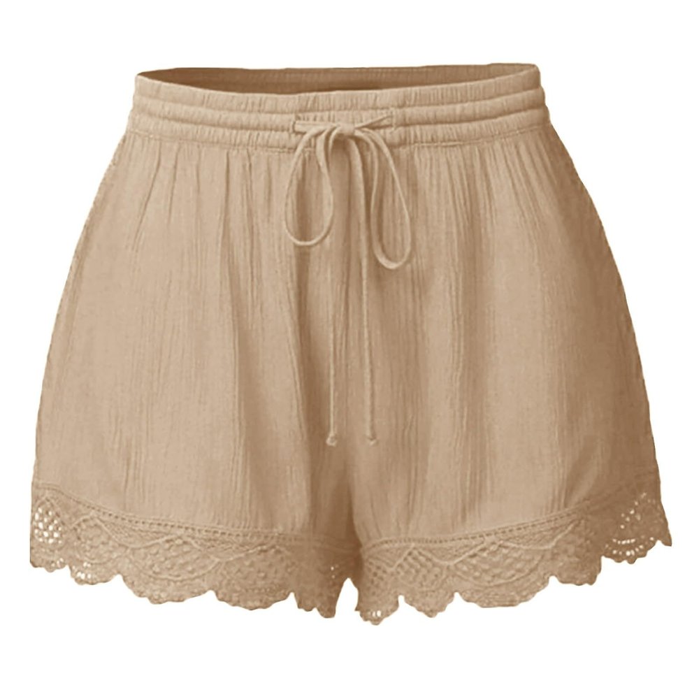 ABOUTYES Summer Shorts for Women 2024 Trendy Causal Loose Pleated High Waisted Shorts Beach Lace Lounge Short Pants Plus Size