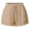 ABOUTYES Summer Shorts for Women 2024 Trendy Causal Loose Pleated High Waisted Shorts Beach Lace Lounge Short Pants Plus Size view 1