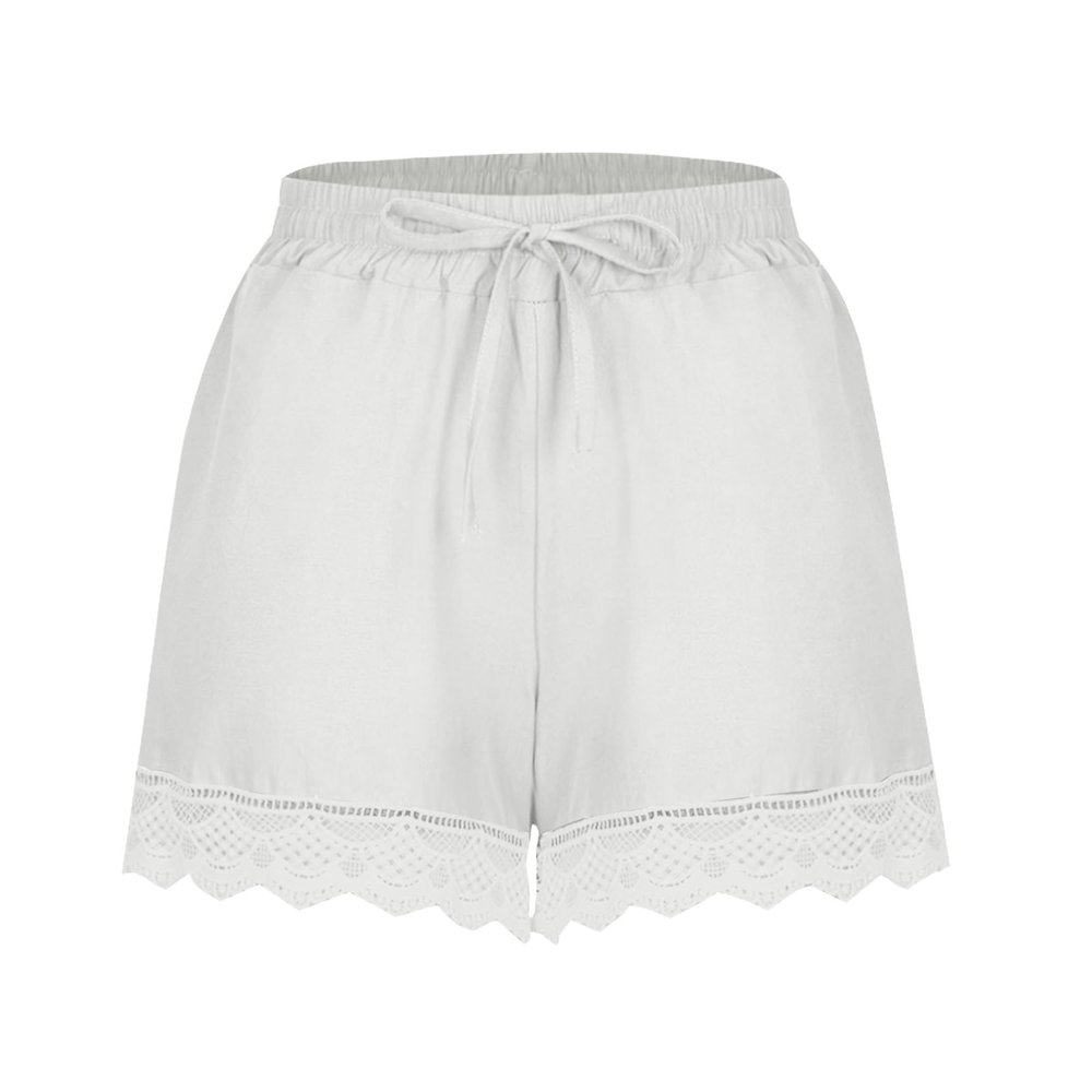 ABOUTYES Summer Shorts for Women 2024 Trendy Causal Loose Pleated High Waisted Shorts Beach Lace Lounge Short Pants Plus Size