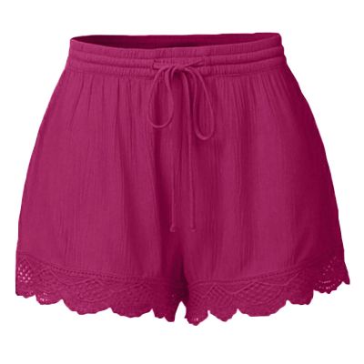 ABOUTYES Summer Shorts for Women 2024 Trendy Causal Loose Pleated High Waisted Shorts Beach Lace Lounge Short Pants Plus Size