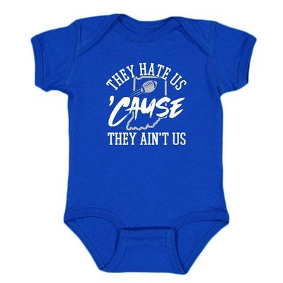 Indianapolis - They Hate Us 'Cause They Ain't Us Kid's Bodysuit for Football Fans (Royal, 24M)