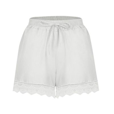 ABOUTYES Summer Shorts for Women 2024 Trendy Causal Loose Pleated High Waisted Shorts Beach Lace Lounge Short Pants Plus Size