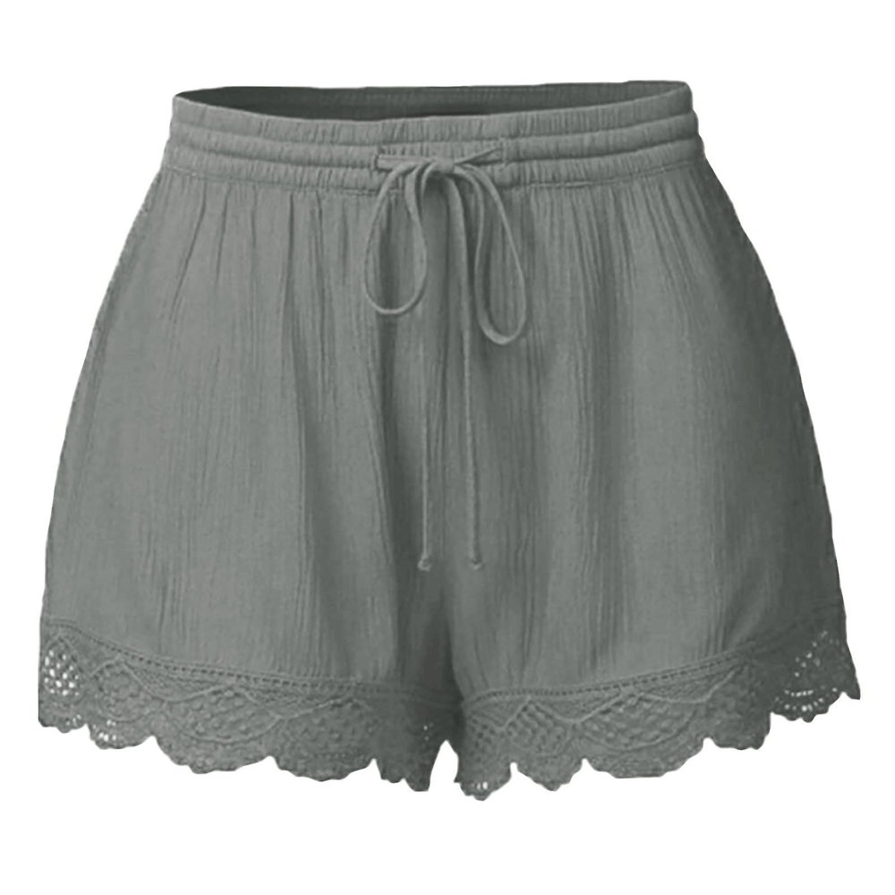 ABOUTYES Summer Shorts for Women 2024 Trendy Causal Loose Pleated High Waisted Shorts Beach Lace Lounge Short Pants Plus Size