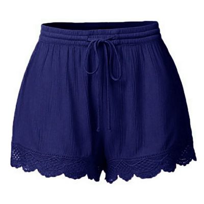 ABOUTYES Summer Shorts for Women 2024 Trendy Causal Loose Pleated High Waisted Shorts Beach Lace Lounge Short Pants Plus Size