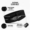 Katamu Premium Leather Lever Weightlifting Belt  Secure Steel Lever, Powerlifting Support for Deadlifts, Squats & Heavy Lifts - Lift More, Look Good (Never Give Up, Medium) view 4