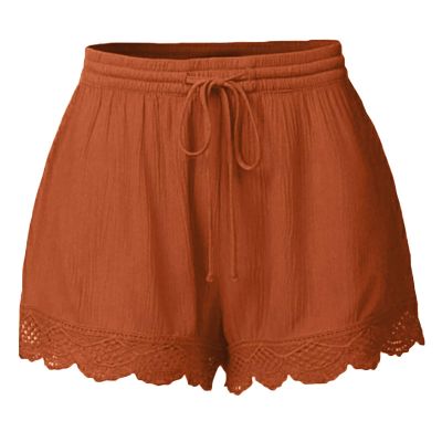 ABOUTYES Summer Shorts for Women 2024 Trendy Causal Loose Pleated High Waisted Shorts Beach Lace Lounge Short Pants Plus Size