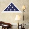 ARRAWIS Flag Display Case, Thick Bottom Edge Military Flag Box with High Transparent Glass Front, Solid Wood Wall Mounted Flag Case Shadow Box for 5'x9.5' American Veteran Burial Flag (White color) view 3