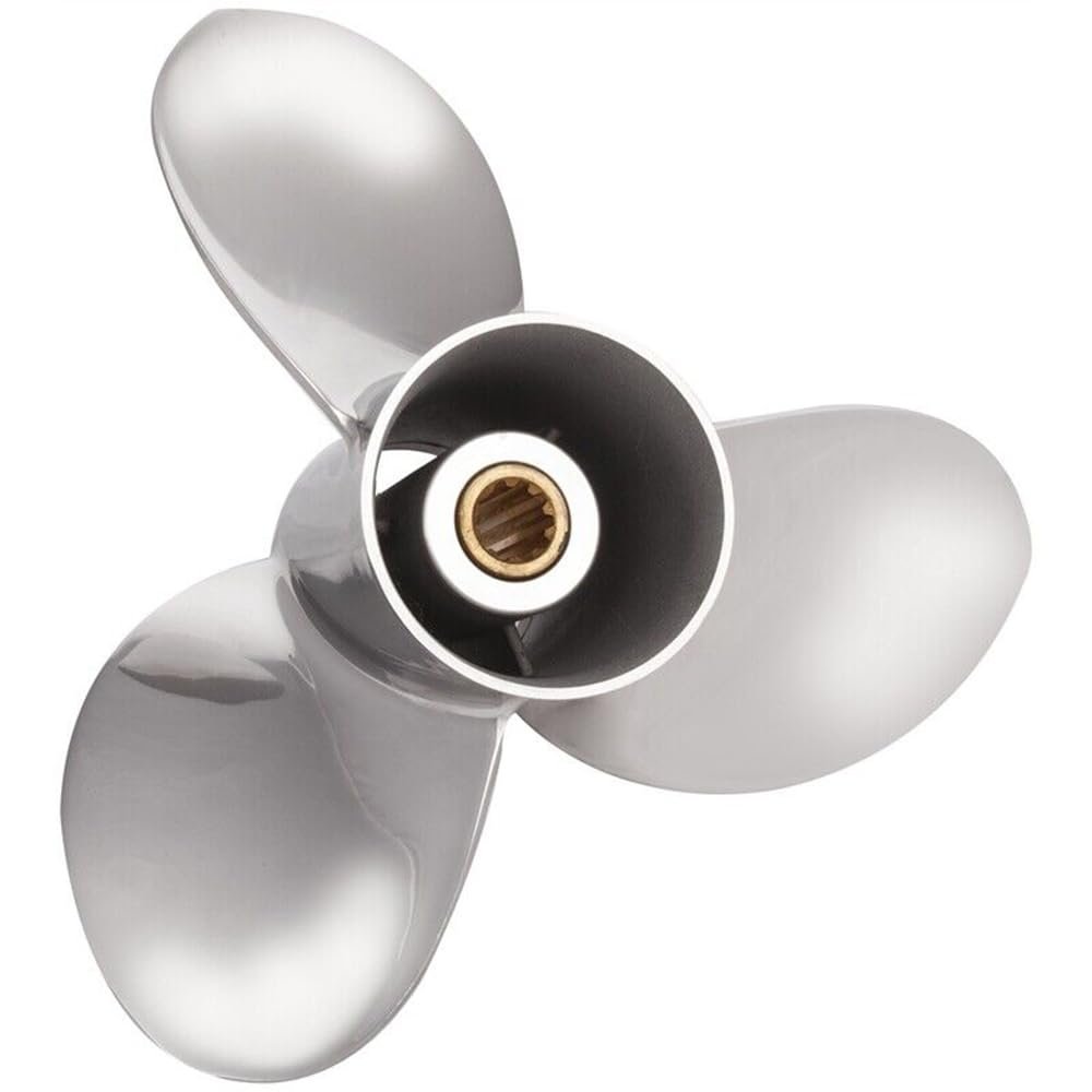 Rareelectrical New Stainless Steel Propeller Compatible with Nissan/Tohatsu 3 Cyl 2 Stroke 10 Spline 25 1986-1998 2013-2018 by Mar-10112-Nr-B0 Nm889210120 Diameter 10" X 12" Pitch X 10-Spline Rh