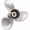 Rareelectrical New Stainless Steel Propeller Compatible with Nissan/Tohatsu 3 Cyl 2 Stroke 10 Spline 25 1986-1998 2013-2018 by Mar-10112-Nr-B0 Nm889210120 Diameter 10" X 12" Pitch X 10-Spline Rh view 1