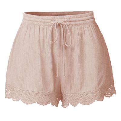 ABOUTYES Summer Shorts for Women 2024 Trendy Causal Loose Pleated High Waisted Shorts Beach Lace Lounge Short Pants Plus Size