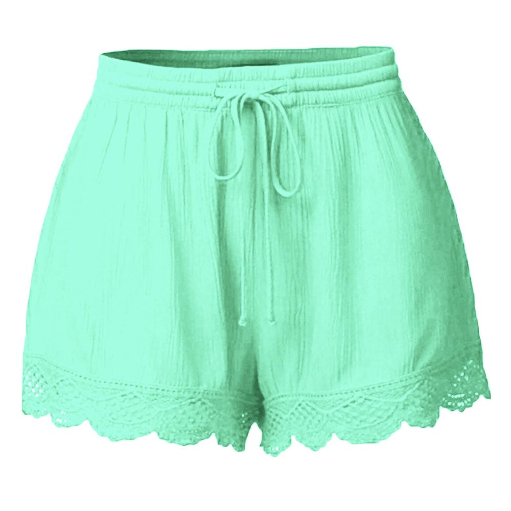 ABOUTYES Summer Shorts for Women 2024 Trendy Causal Loose Pleated High Waisted Shorts Beach Lace Lounge Short Pants Plus Size