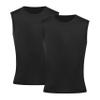 Runceptual Youth Boys Compression Sleeveless Shirt Undershirts Workout Base Layer Vest Quick Dry Soccer Shirts (US, Alpha, X-Small, Regular, 2Pack:Black+Black) view 1