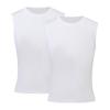 Runceptual Youth Boys Compression Sleeveless Shirt Undershirts Workout Base Layer Vest Quick Dry Soccer Shirts (US, Alpha, X-Large, Regular, 2Pack:White+White) view 1