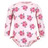 Hudson Baby Girls Rashguard Baby and Toddler Swimsuit, Pink Navy Roses, 6-7 Years view 1