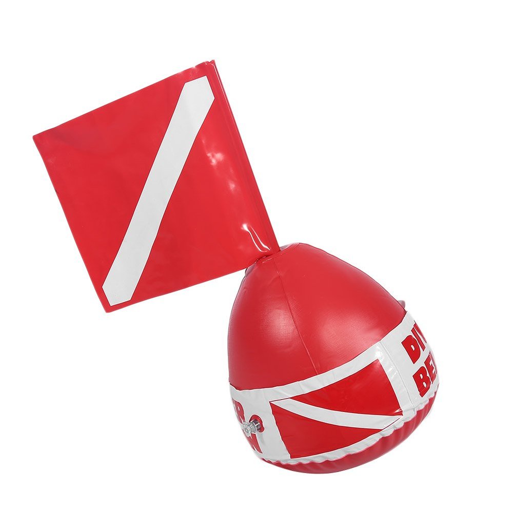 SPYMINNPOO Diving Signal Floater, PVC Inflatable Signal Floater with Dive Flag Diving Marker Diving Buoy Ball for Diving Enthusiasts, SPYMINNPOO0s9gh473mf