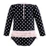 Hudson Baby Girls Rashguard Baby and Toddler Swimsuit, Black Dot Pink, 18-24 Months view 2