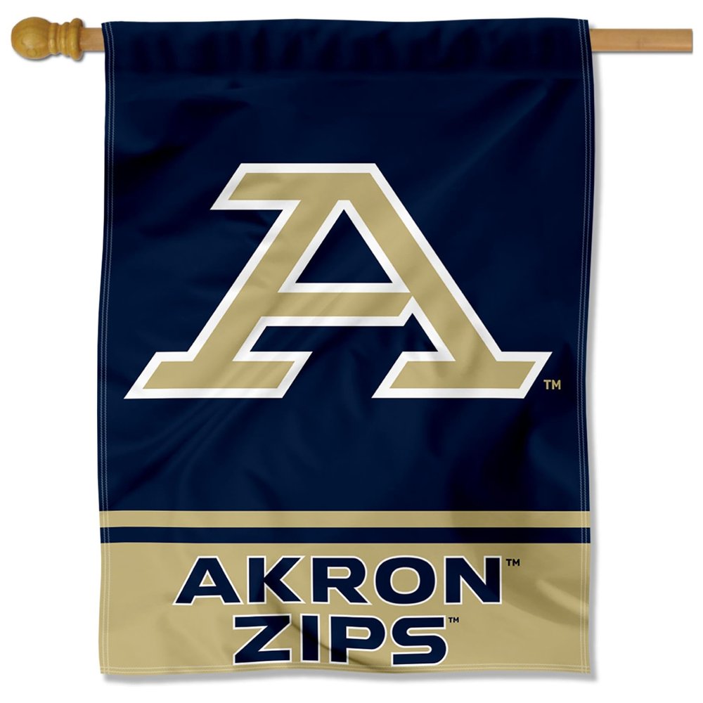 Akron Zips Wordmark Logo House Flag Banner