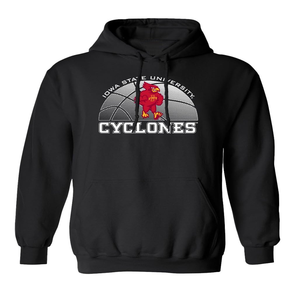 CornBorn Iowa State Cyclones Sweatshirt - Hooded Fleece Iowa State Basketball with Cy - Black - 4X