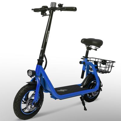 Phantomgogo Electric Scooter for Adults Foldable Scooter with Seat & Carry Basket E-Scooter with Brushless Motor 15MPH 265lbs Max Load E Mopeds for Adults Commuter (R1, Blue)