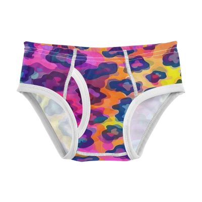 ALAZA Leopard Print Watercolor Rainbow Boys' Briefs Soft Underwear Available in Sizes 8y