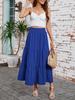 Arolina Maxi Skirt for Women Summer Boho Elastic High Waist Pleated A-Line Flowy Ruffle Swing Tiered Long Beach Skirt Dress RoyalBlue view 2