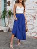 Arolina Maxi Skirt for Women Summer Boho Elastic High Waist Pleated A-Line Flowy Ruffle Swing Tiered Long Beach Skirt Dress RoyalBlue view 3