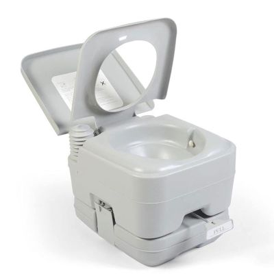 QIUFANGM Portable Adult Potty Chair, 10 Liters Flushable Outdoor Car Mobile Deodorant Toilet, Built-in Pour Spout and Washing Spray, Suitable for Camping RV Boat