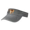 SSIMOO Funny Corgi Butt Brown Print Denim Sun Visor Cap Versatile Unisex Design,for Outdoor Activities and Daily Wear, One Size-Large view 2