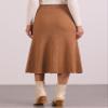 Allegra K Sweater Skirt for Women's High Waist Fall Stretchy Fishtail Cable Knit Midi Skirts Small Camel view 2