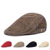 Katutude Men's Newsboy Cap Corduroy Flat Cap Golf Driving Hat Adjustable Newsboy Cap Fashion Cabbie Beret Cap White view 4