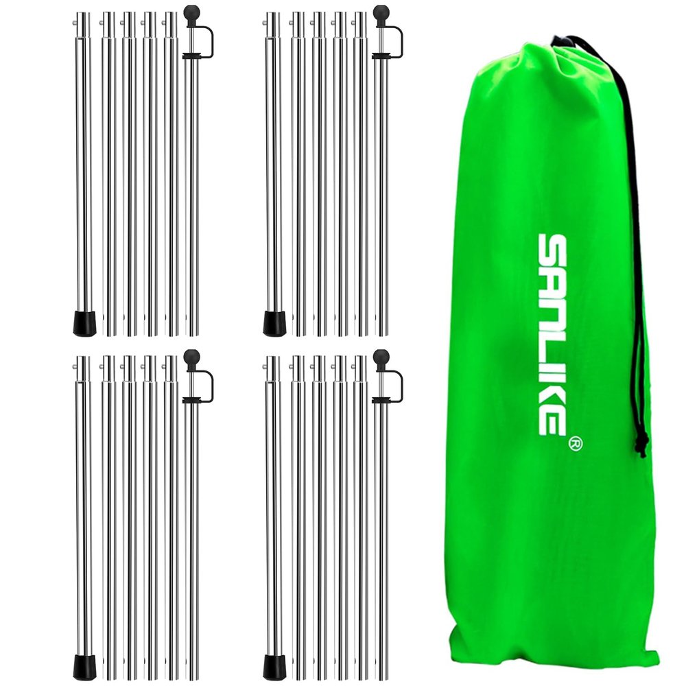 SAN LIKE Tent Poles for Tarp - 90 in Set of 4, Telescoping Canopy Poles for Rooftop Tents, Camping & Trekking, Awning