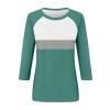 3/4 Length Sleeve Womens Tops Summer Raglan Contrast Crew Neck T Shirts 2025 Casual Loose Fit Spring Blouses Dressy Fashion Three Quarter Shirts Elegant Tunic Tops with Leggings Womens T Shirts view 3