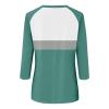 3/4 Length Sleeve Womens Tops Summer Raglan Contrast Crew Neck T Shirts 2025 Casual Loose Fit Spring Blouses Dressy Fashion Three Quarter Shirts Elegant Tunic Tops with Leggings Womens T Shirts view 4