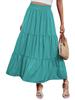 Arolina Maxi Skirt for Women Summer Boho Elastic High Waist Pleated A-Line Flowy Ruffle Swing Tiered Long Beach Skirt Dress view 1