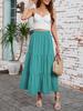 Arolina Maxi Skirt for Women Summer Boho Elastic High Waist Pleated A-Line Flowy Ruffle Swing Tiered Long Beach Skirt Dress view 2